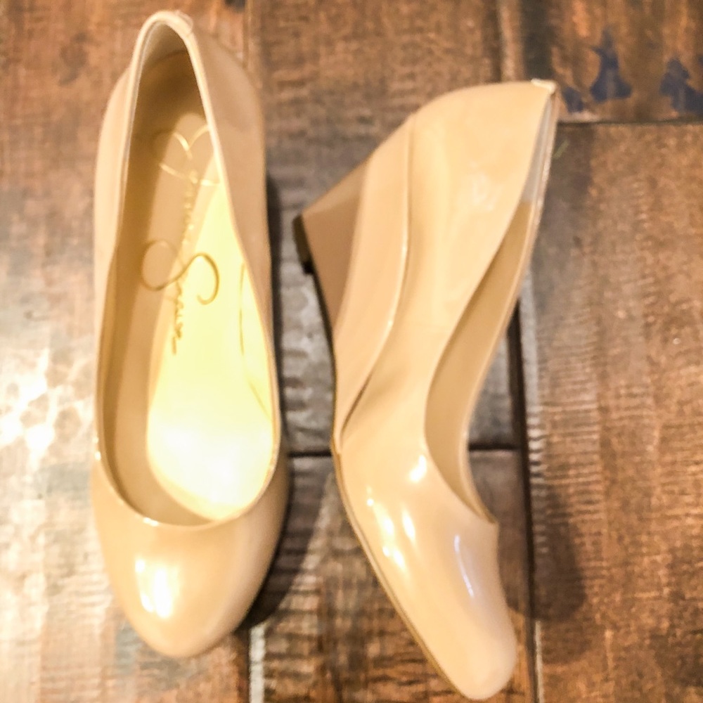 Jessica Simpson Nude Wedge Heels